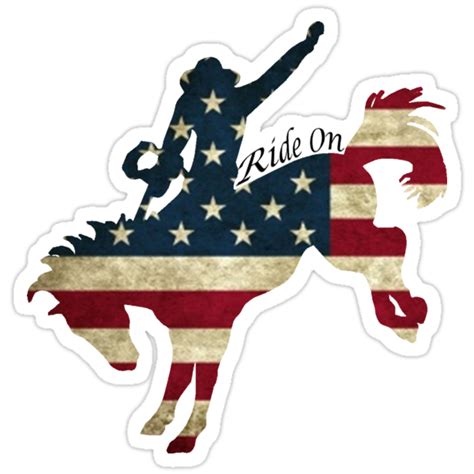 ""Ride On" (Bucking Bronco)" Stickers by melissadash | Redbubble