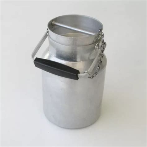 ANCIEN POT À lait Bidon Aluminium 2 Litres Poignée noire BOURGEAT EUR