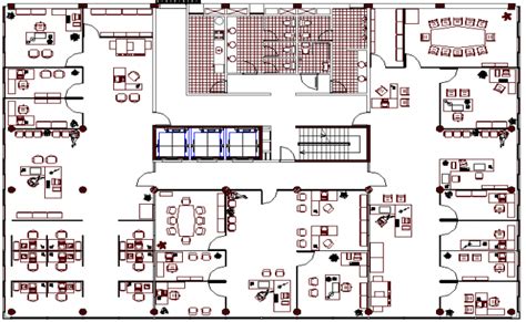 Corporate Office Building Floor Layout Plan DWG File Cadbull