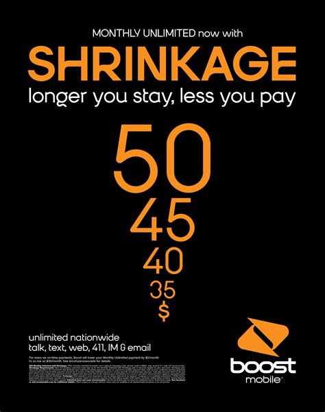 Boost Mobile Shrinkage Lowers Bill When You Pay On Time