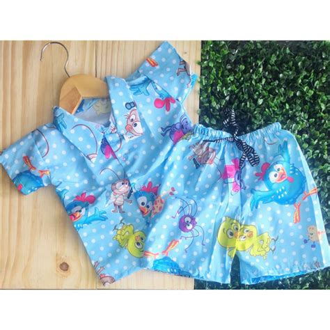 Conjunto Galinha Pintadinha Camisa E Short Roupa Infantil Menino