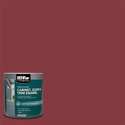 Behr Premium Qt M Dark Crimson Semi Gloss Enamel Interior