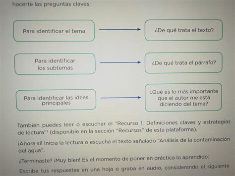 ahora el propósito de lectura el tema del texto el subtemas e ideas