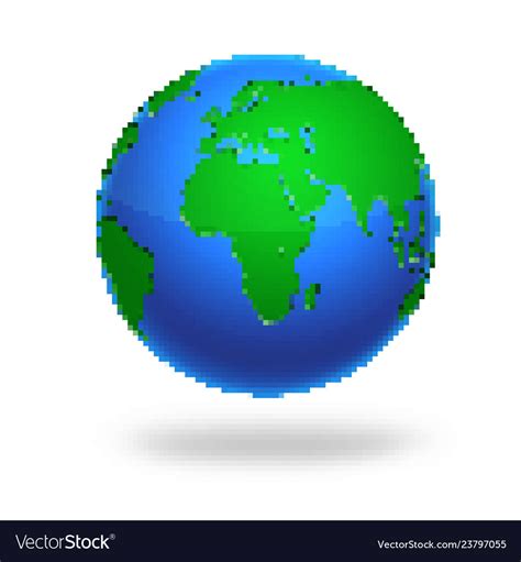 Pixel Art Design Of Earth Royalty Free Vector Image