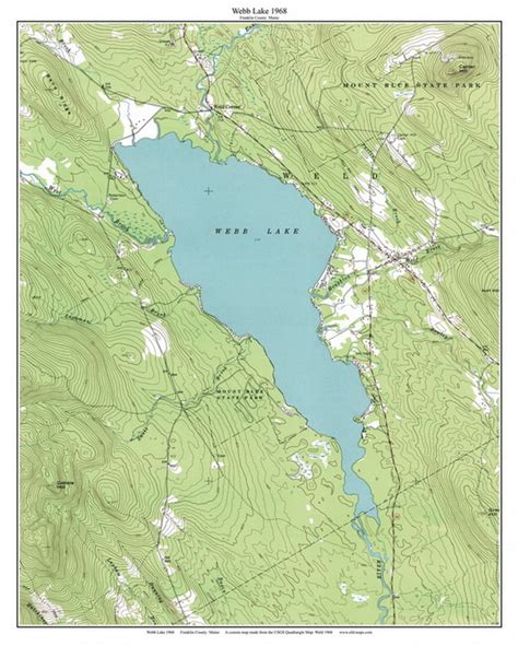 Webb Lake 1968 Custom Usgs Old Topo Map Maine Small Lakes Old Maps