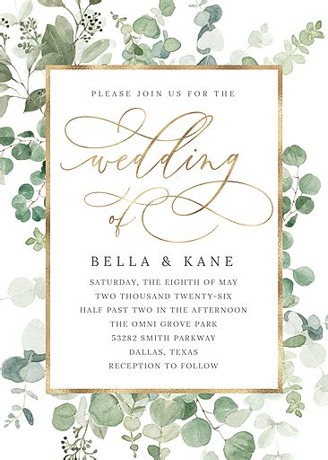 Eucalyptus Wedding Invitation Template PosterMyWall