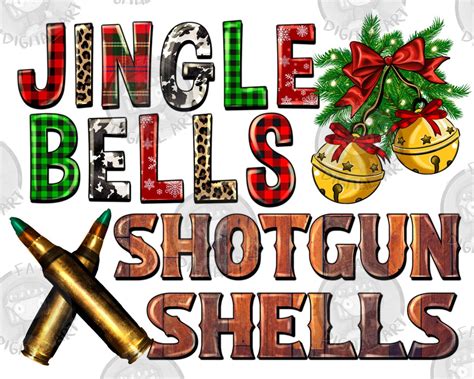 Jingle Bells Shotgun Shells Png Sublimation Design Merry Etsy