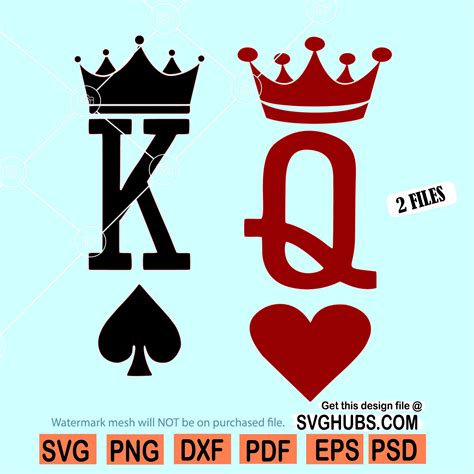 King Of Spades Svg Queen Of Hearts Svg Queen Heart Crown 42 Off