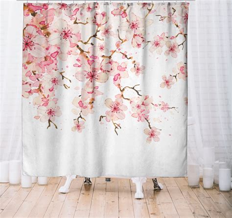 Cherry Blossom Shower Curtain Cherry Branches Floral Etsy