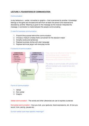 Oral Communication Lecture Notes Week Pdf Managerial