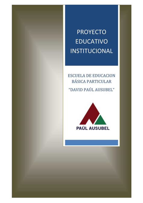 Pdf Proyecto Educativo Institucional Guía Mundial De