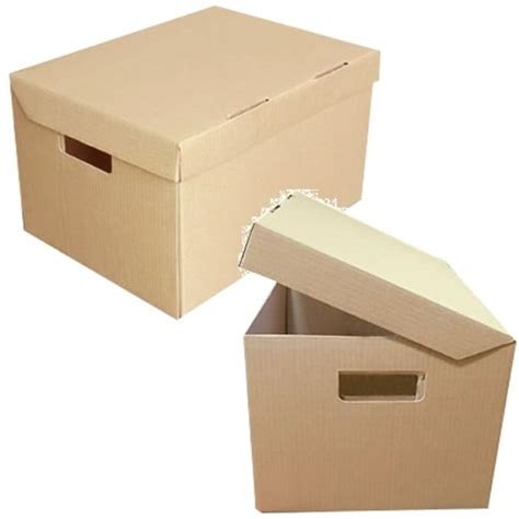 Strong A Archive Cardboard Storage Filing Boxes With Hinged Lid