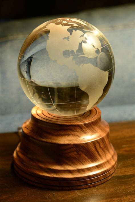 Wood Turned Lighted Base For Glass Globe Glass Globe Novelty Lamp Lamp