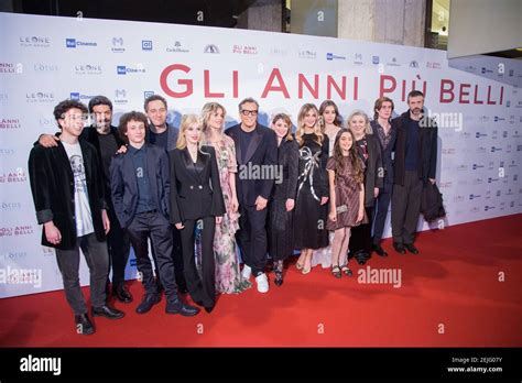 Cast During Red Carpet For The Premiere Of The Italian Film Gli Anni