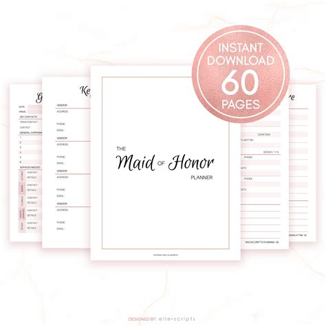 Maid Of Honor Planner Maid Of Honour Wedding Printable Maid Of Honor