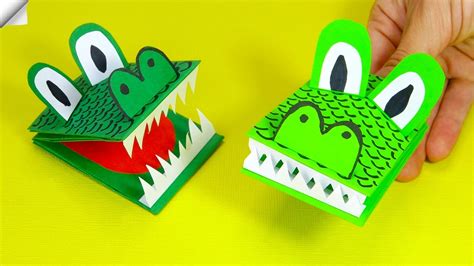 How To Make A Crocodile Paper Puppet Moving Paper Toys YouTube