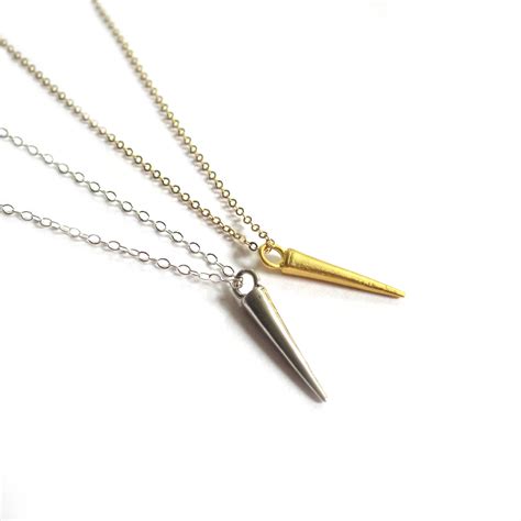 Minimal Sterling Silver Spike Necklace