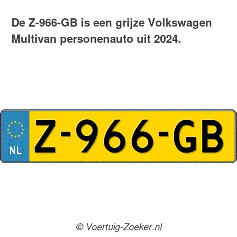 Kenteken Z 966 GB Volkswagen Multivan Auto Z966GB Voertuig Zoeker Nl