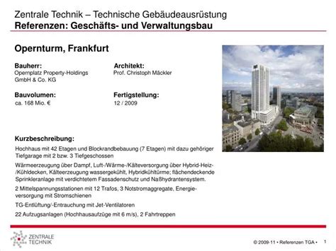 PPT Zentrale Technik Technische Gebäudeausrüstung Referenzen