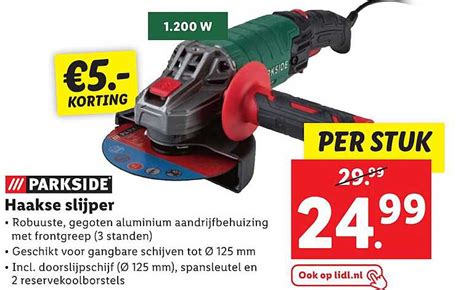 Parkside Haakse Slijper Korting Aanbieding Bij Lidl Folders Nl