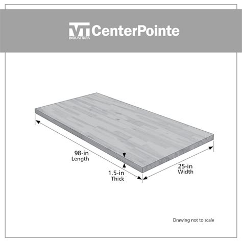 Centerpointe 8 Ft X 25 In X 1 5 In Hevea Butcher Block Countertop Rw2598cp At