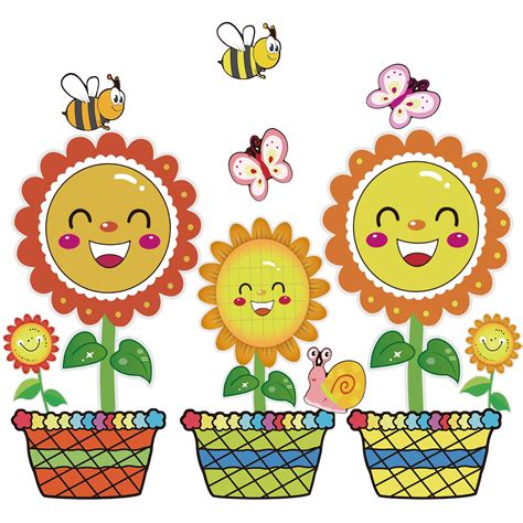 Buy 22 Pcs Summer Flowers Bee Bulletin Board Decoration Cutouts Set