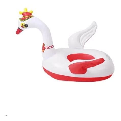 Salvavidas Inflable Flotador Cisne Corona 70 Cm Alberca Infa Color Rojo