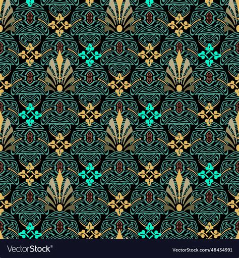 Colorful floral greek seamless pattern beautiful Vector Image