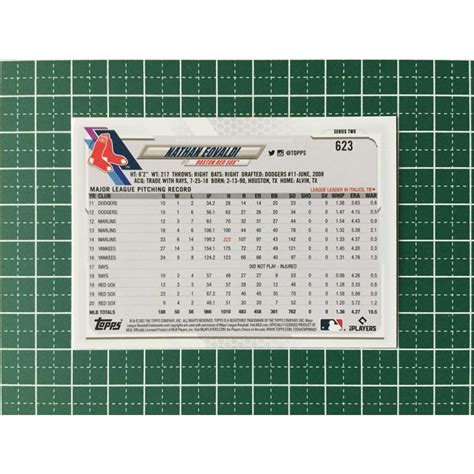 ★topps Mlb 2021 Series 2 623 Nathan Eovaldi Boston Red Sox ベースカード★