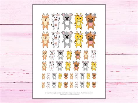 Printable Kawaii Animal Stickers: Kawaii Animals 2 | Etsy