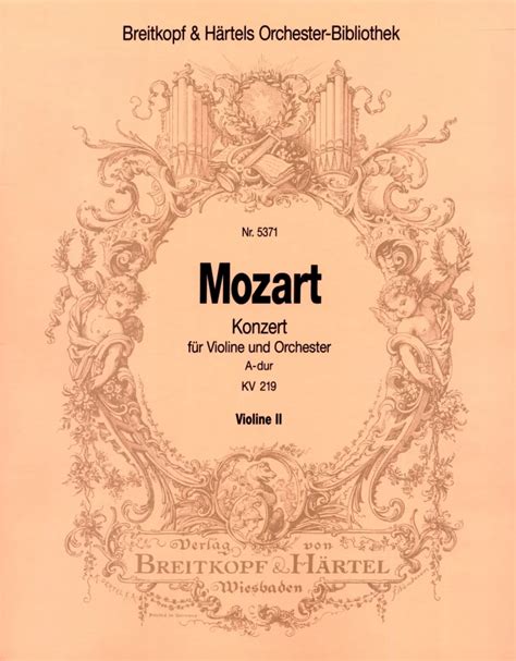 Konzert F R Violine Und Orchester A Dur Kv Von Wolfgang Amadeus