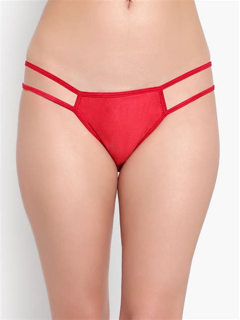 Buy Bruchi Club Women Red Solid Side String Bikini Briefs Briefs For