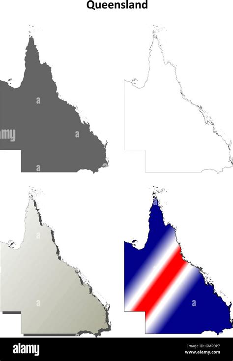 Queensland Blank Detailed Outline Map Set Stock Vector Image Art Alamy