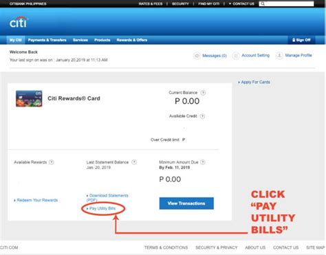 How To Pay Utility Bills Online Using Citibank Credit Card Investmnl