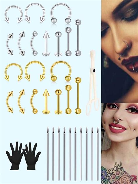 Piercing Kit For All Piercings Professional Nose Piercing Kit Septum Lip Ear Piercing Kit Belly