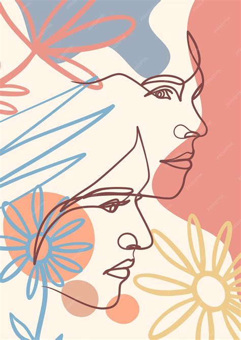 Premium Vector Woman Face One Line Art Drawing Poster Continuous Line Drawing Style Woman