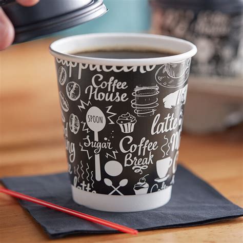 Choice 10 Oz Coffee Break Print Smooth Double Wall Paper Hot Cup 500