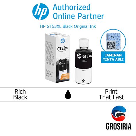 Jual HP Tinta GT53XL 135 Ml Black Original Ink Bottle 1VV21AA