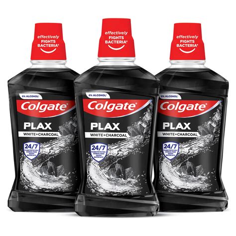 Zestaw COLGATE PLAX CHARCOAL z aktywnym węglem płyn do płukania jamy