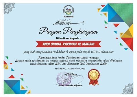 Contoh Piagam Penghargaan Karyawan Terbaik