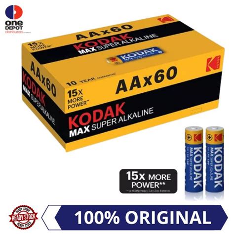 Kodak Max Alkaline Batteries Box Pcs Shopee Malaysia