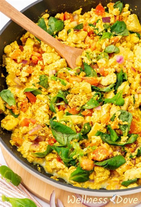 Quick Curried Tofu Vegan Egg Scramble Wellnessdove