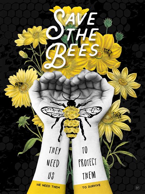 SAVE THE BEES 18x24 POSTER Zazzle Bee Art Save The Bees Bee