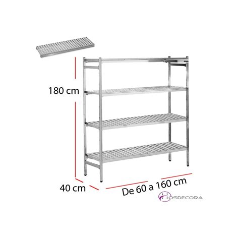Estantería Acero Inoxidable Estantes Polipropileno Fondo 40