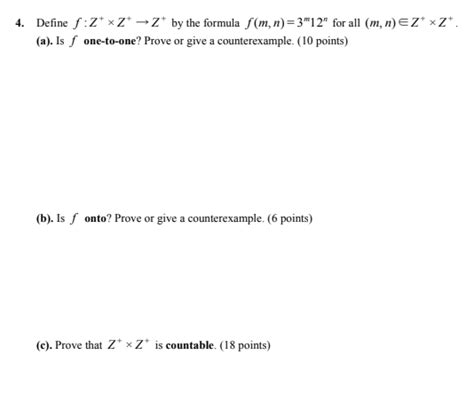 Solved 4 Define F Z Z Z By The Formula F M N 3 12 For