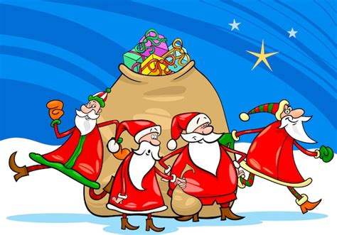 Premium Vector Santa Claus With Presents Cartoon