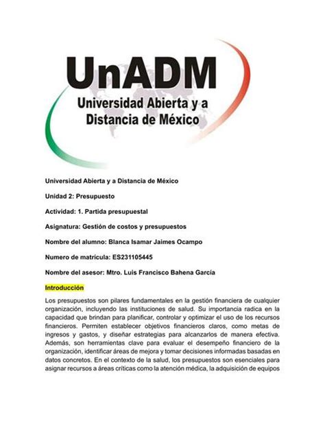 Gestión de costos y presupuestos 16 Blanca Isamar Jaimes Ocampo uDocz