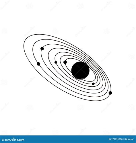 Solar System Vector Black And White