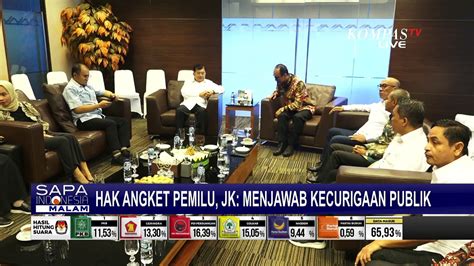 Jusuf Kalla Setuju Rencana Parpol Ajukan Hak Angket Dugaan Kecurangan