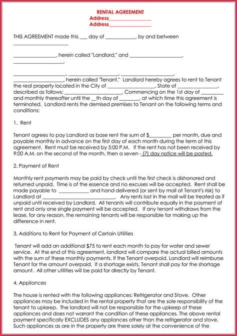 House Rental Agreement Form & Templates - Write Perfect Agreement